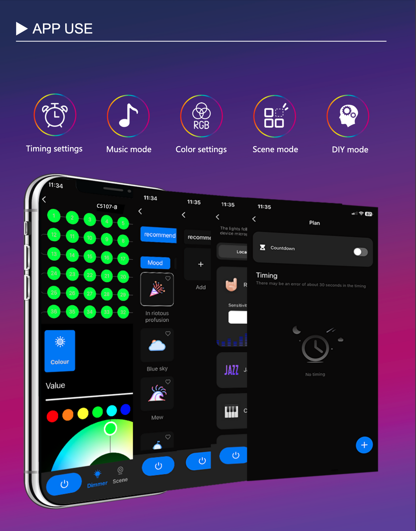 Magicolour™  Permanent Outdoor Lights – 100ft RGBW Smart Lighting System