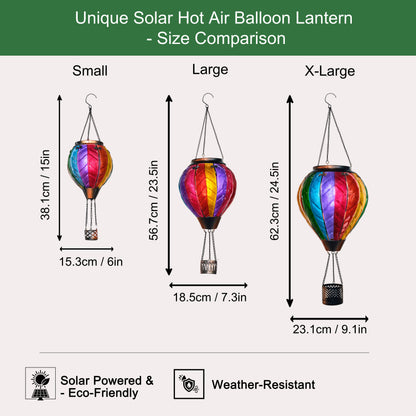 Hot Air Balloon Solar Lantern With Flame Effect