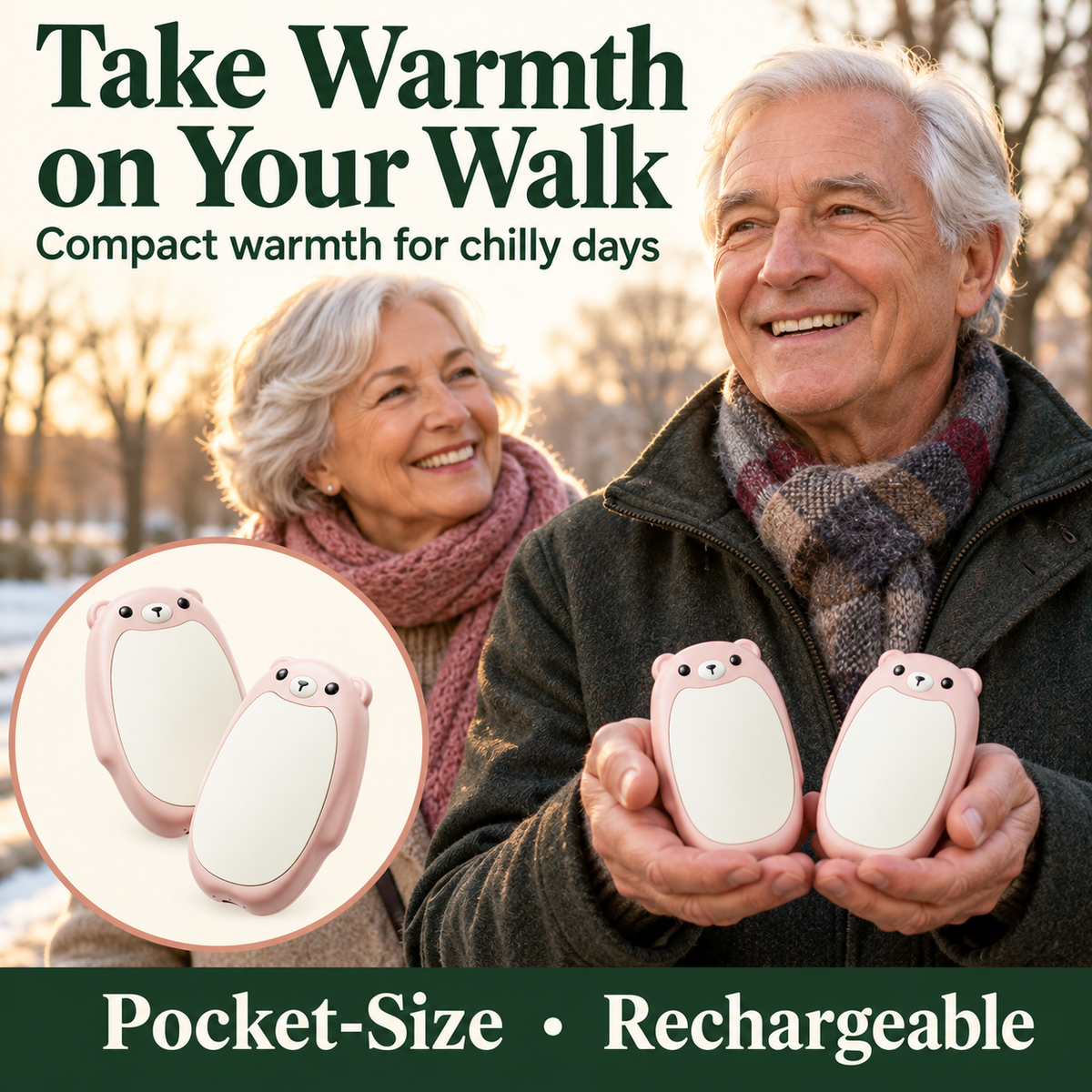 🎁Best Gift 🌟Hand Warmers Rechargeable - Cute Bear Design