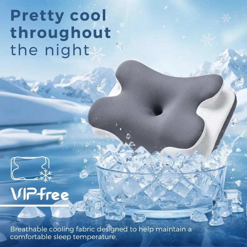 Adjustable ergonomic memory foam neck pillow
