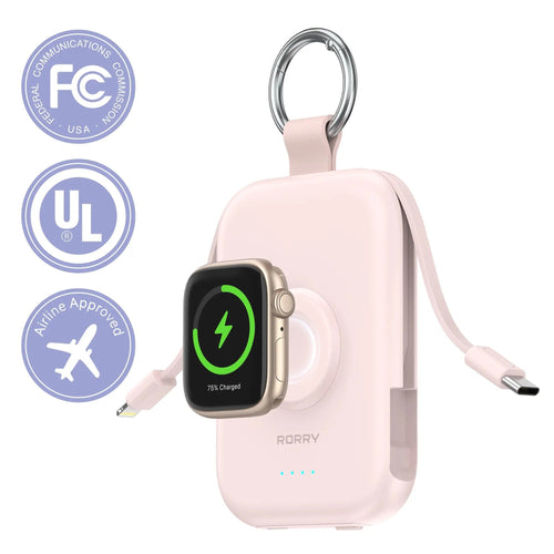 ⚡Hot Sales 49% OFF🔥5000mAh Portable Charger Power Bank with Built-in Cables Travel Keychain Battery Pack