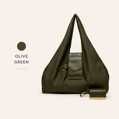 Toworkact™ Varelli Charm Transformable Bag – Stylish Vegan Leather Tote & Keychain Charm