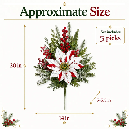 🌸Classic Red Poinsettia Planter Inserts – The #1 Christmas Flower That Never Wilts, Never Fades, Never Needs Watering