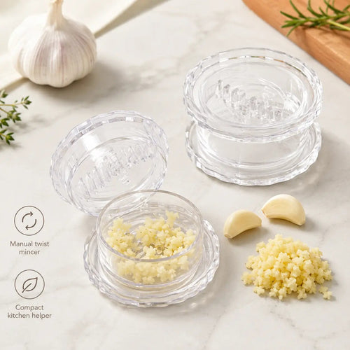 🔥Hot Sale 50% OFF🔥2PCS Clear Manual Garlic Twister and Ginger Mincer Tool