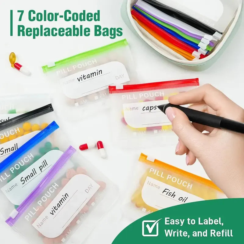 🏆Flash Sale⚡50K+ SOLD! Waterproof Pill Pouch Set-7Pcs Bags Inside