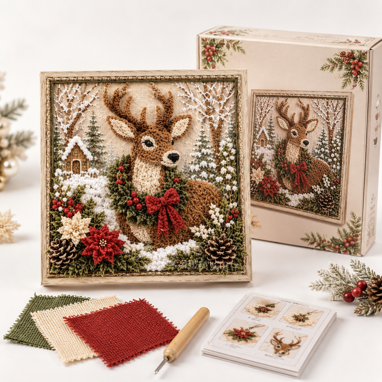 ✨ DIY 3D Christmas Fabric Poke Art | The Ultimate Holiday Gift & Décor