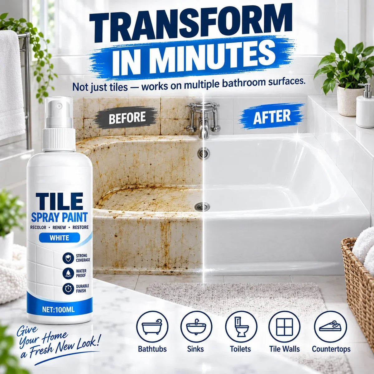 🔥2026 HOT SALE🎨Tile Renewal Spray Paint – Recolor & Refresh - 49% OFF!!!