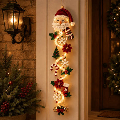 ⏳ 49% OFF Last Day｜🎄 MerryCascade™ Glowing Christmas Door Hanger, 6 Festive Lighted Designs ✨