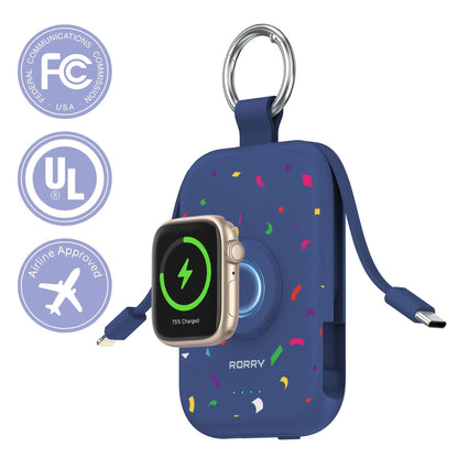 ⚡Hot Sales 49% OFF🔥5000mAh Portable Charger Power Bank with Built-in Cables Travel Keychain Battery Pack