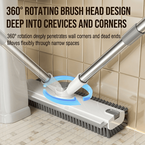 3-in-1 Adjustable Floor Scrub Brush – 360° Rotating Cleaning Tool