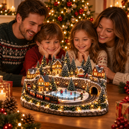 🎄Christmas Sale 50% OFF🎄 Animated Holiday Train & Ice Rink Scene🛤️