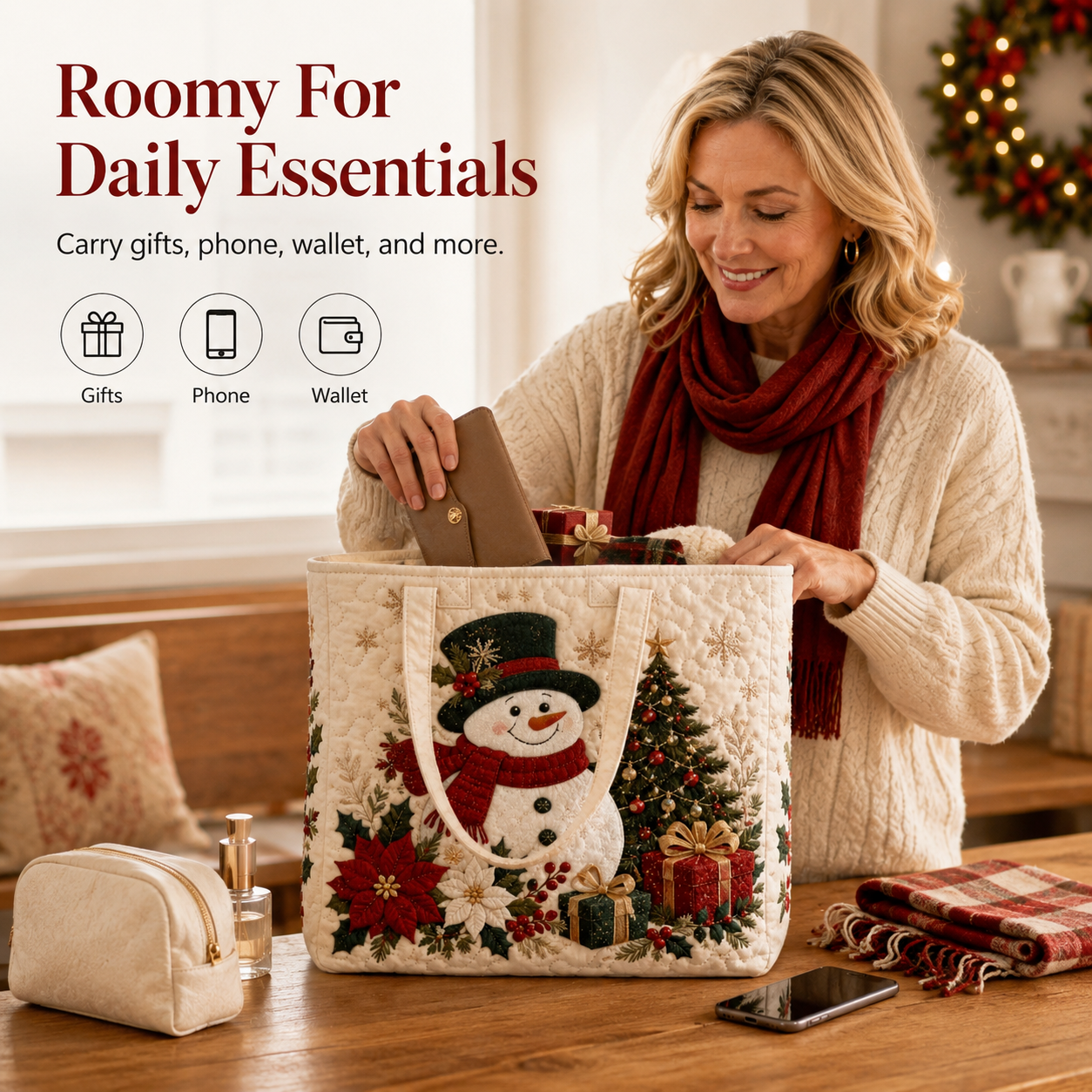 🔥Christmas Sale 49% OFF🎄Christmas Quilted Tote Bag