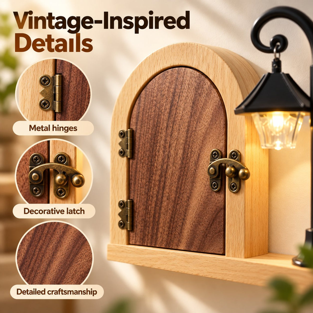 🚪✨ Wooden Fairy Door Outlet Cover — Hide Outlets with Magical Charm!