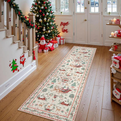 🎄Christmas Sale 49% OFF🎄Christmas Deer Santa Long Rug