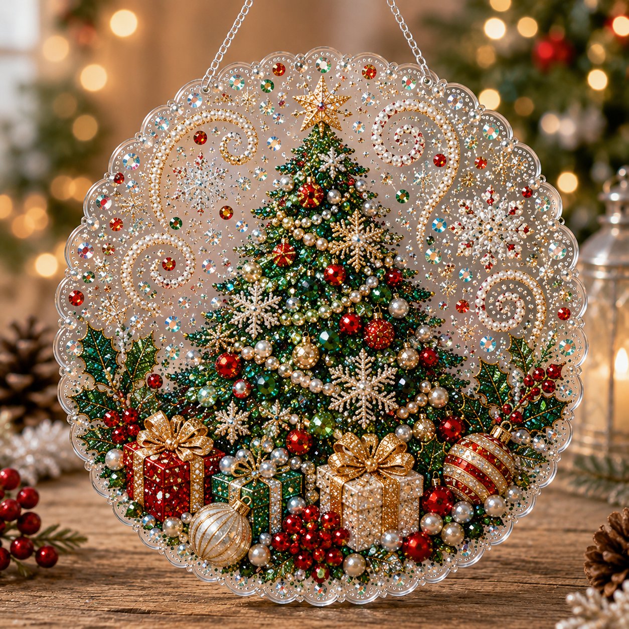 DIY Christmas Pearl Diamond Art Hanging Ornament Kit