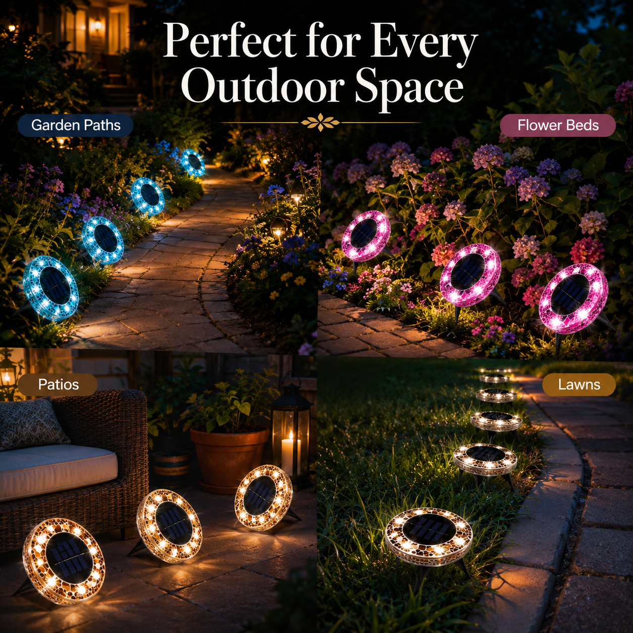 ✨Solar Outdoor Mosaic Disk Lights