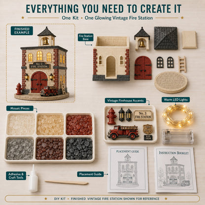 ⏳ Last Day 42% OFF – 🚒 Beginner-Friendly Vintage Firehouse Mosaic Light DIY Kit Collection | Complete Kit with Mosaic Pieces, LED Lights & Step-by-Step Guide Included 💕