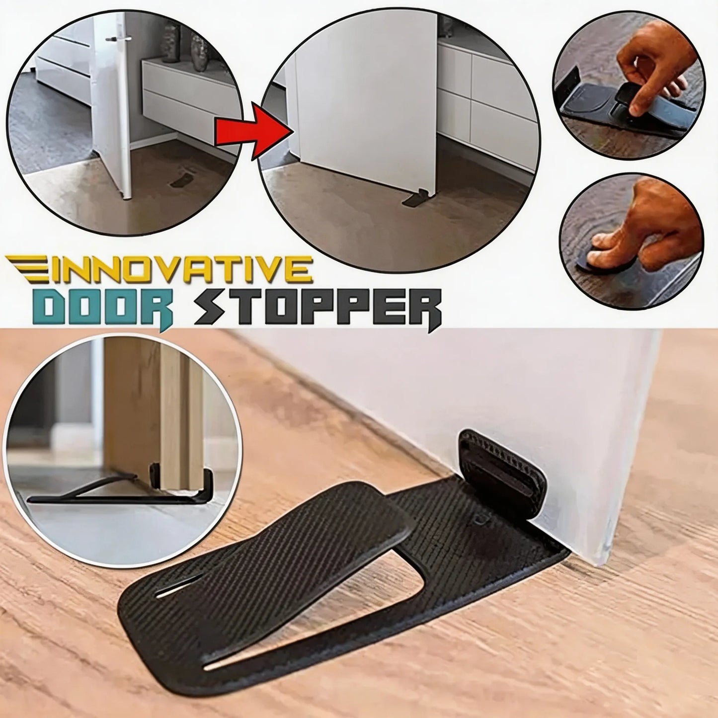 🔥Hot Sale 50% OFF 🎁——Self-Adhesive Door Stopper – Non-Slip No-Drill Door Holder for Home & Office