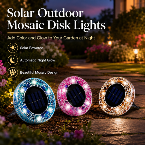 ✨Solar Outdoor Mosaic Disk Lights