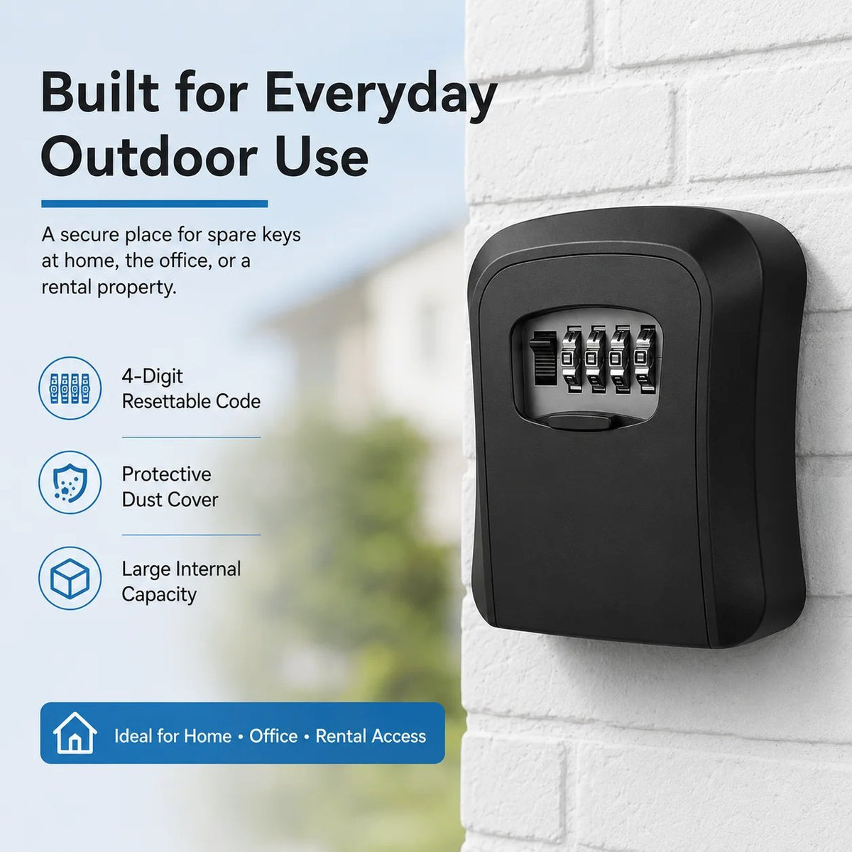 4-Digit Wall-Mounted Key Lock Box