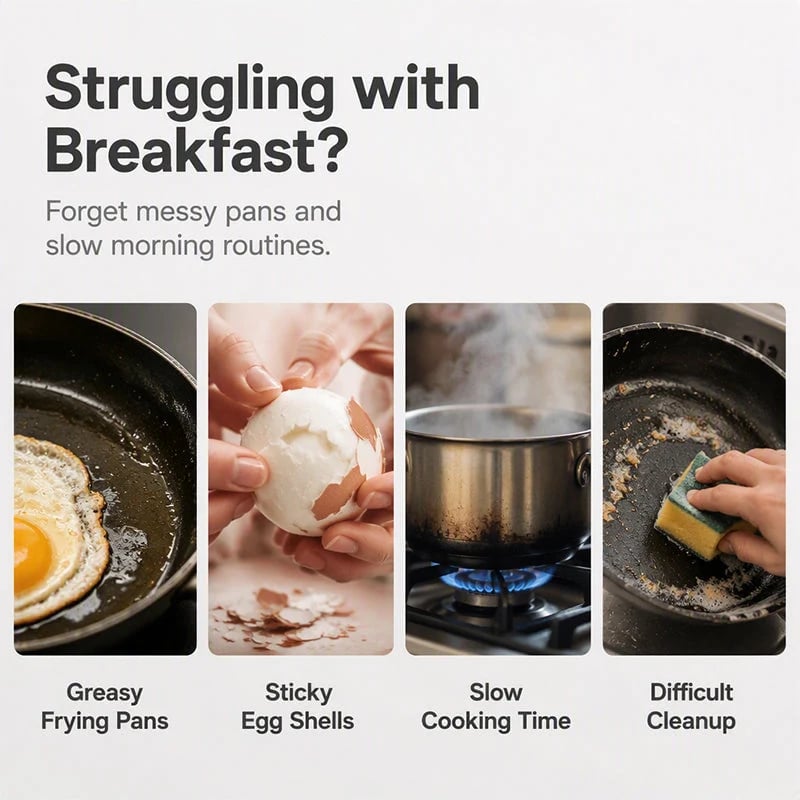 🔥Hot Sale 42%OFF🥳Dual-Cavity Microwave Egg Poacher – Breakfast in Minutes