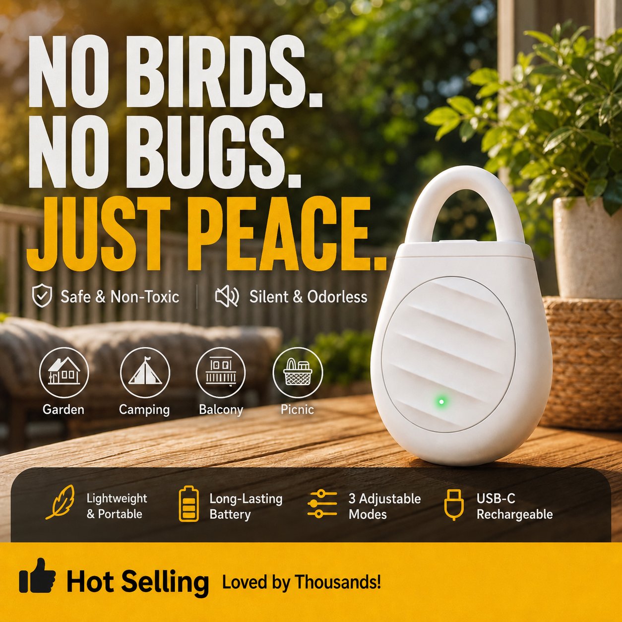 🐦No more trouble from birds, beasts and locusts！🦟Portable Ultrasonic Bird Repellent Keychain