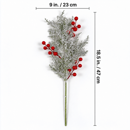 🎄Christmas Sale🎄Snowy Cedar & Red Berry Christmas Picks