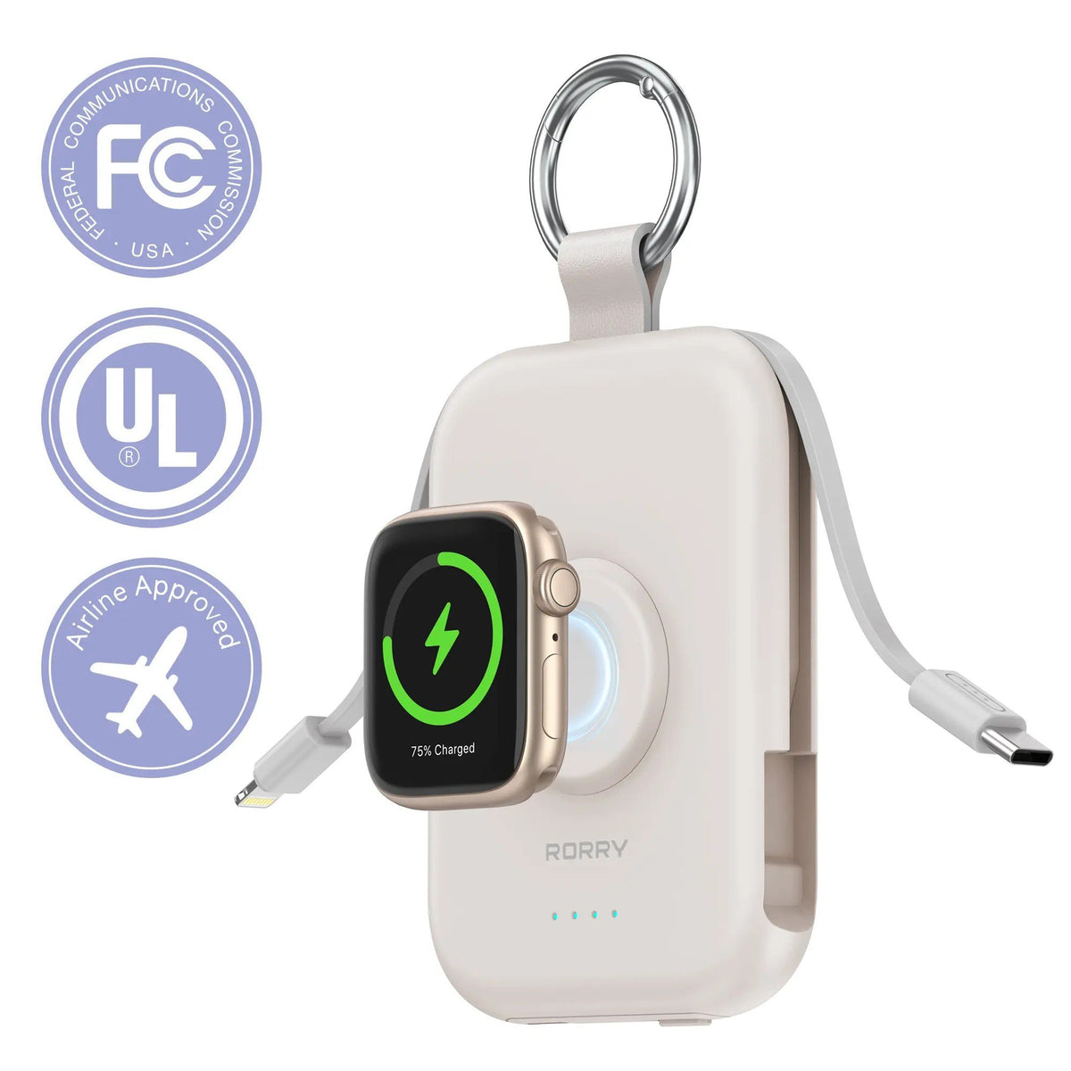 ⚡Hot Sales 49% OFF🔥5000mAh Portable Charger Power Bank with Built-in Cables Travel Keychain Battery Pack