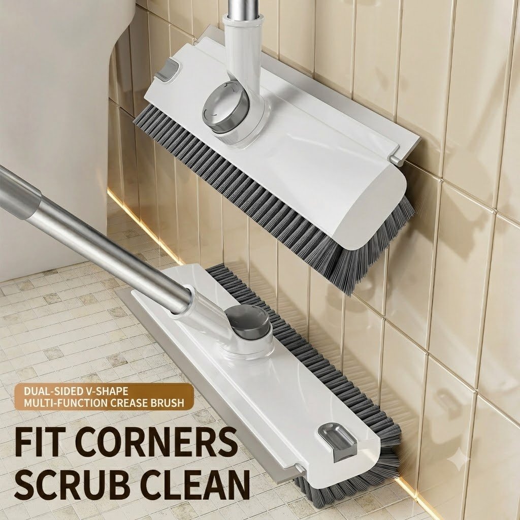 3-in-1 Adjustable Floor Scrub Brush – 360° Rotating Cleaning Tool