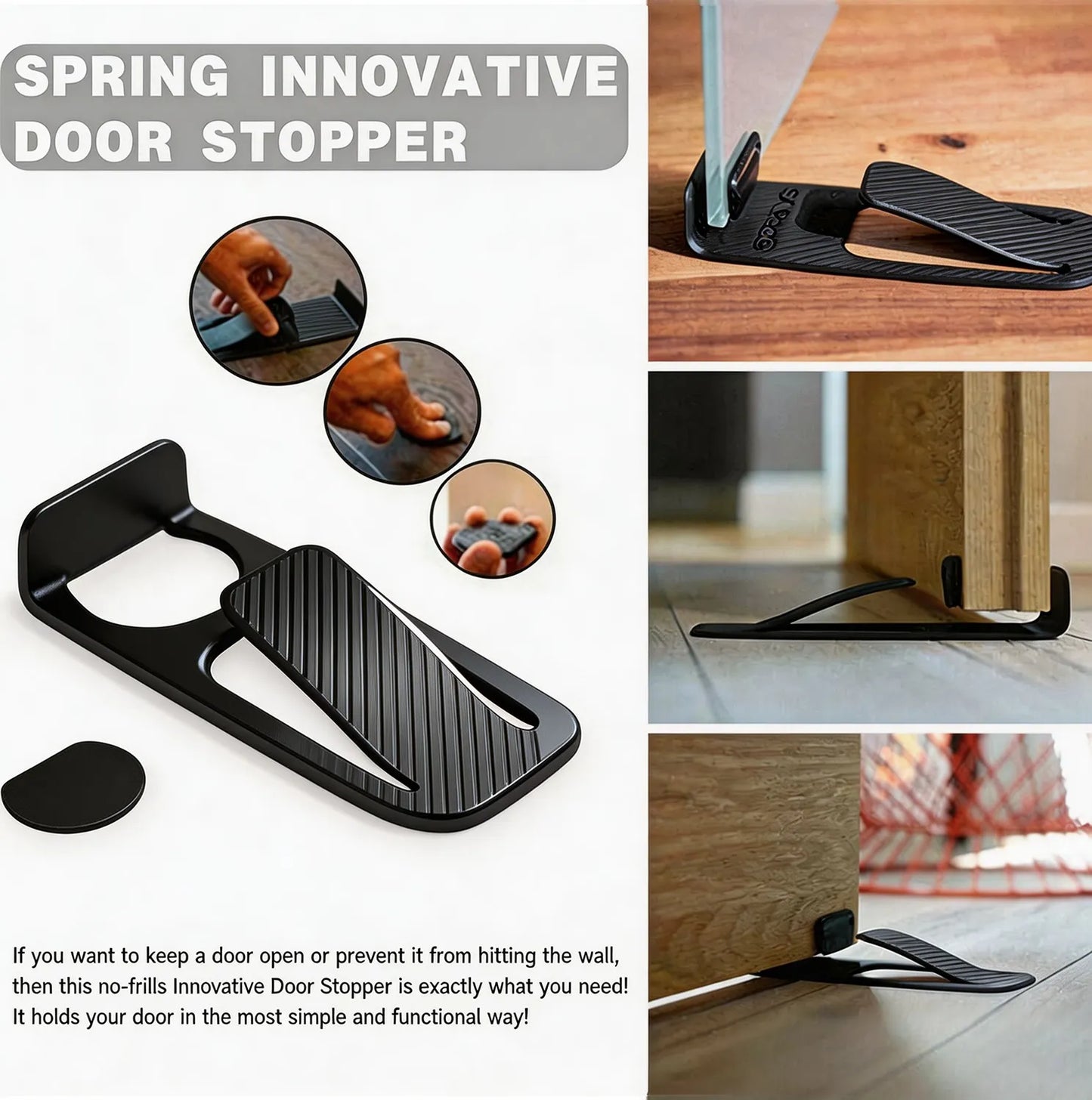 🔥Hot Sale 50% OFF 🎁——Self-Adhesive Door Stopper – Non-Slip No-Drill Door Holder for Home & Office