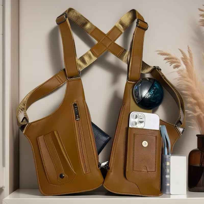 🔥Last Day 49% OFF 🎁 Premium Leather Adjustable Underarm Shoulder Bag for Men