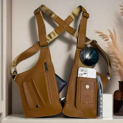 🔥Last Day 49% OFF 🎁 Premium Leather Adjustable Underarm Shoulder Bag for Men