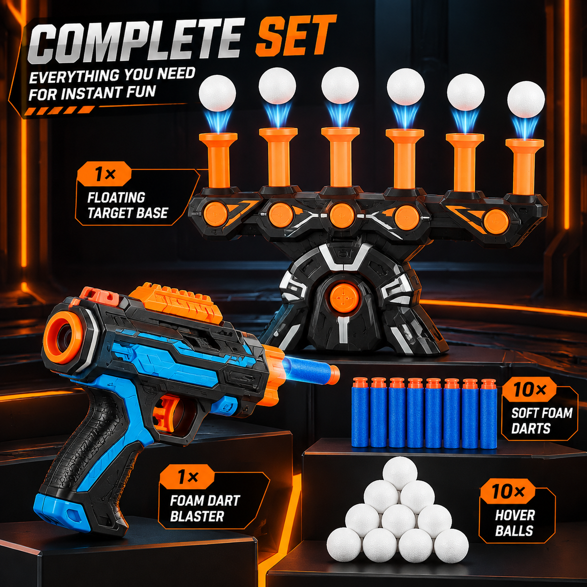 🎯 Hover Shot Floating Target Game With Foam Blaster