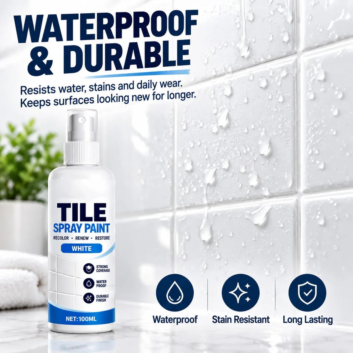 🔥2026 HOT SALE🎨Tile Renewal Spray Paint – Recolor & Refresh - 49% OFF!!!