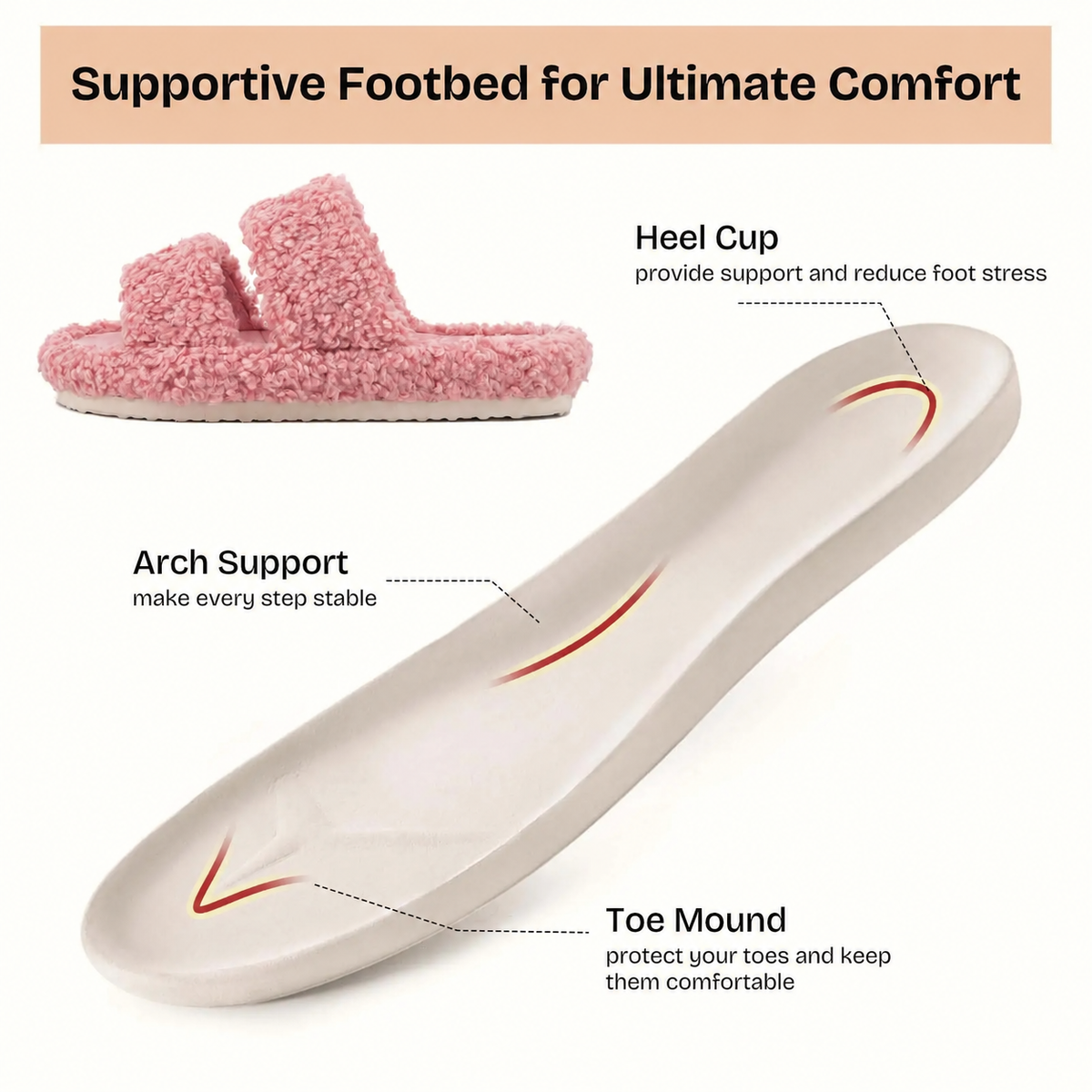 Women's Fuzzy Open-Toe Slippers - Product image 11