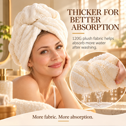 🔥Hot Sale 50% OFF 🎁Plush Quick-Dry Hair Towel Wrap – Ultra-Absorbent Thick Hair Drying Turban