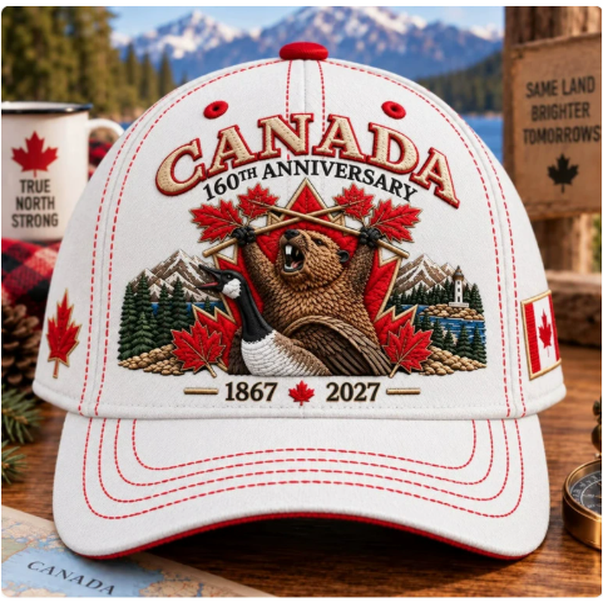 🔥Last Day 49% OFF - 🍁 Canada 160th Anniversary 1867–2027 – Premium Embroidered Heritage Cap 100% Cotton