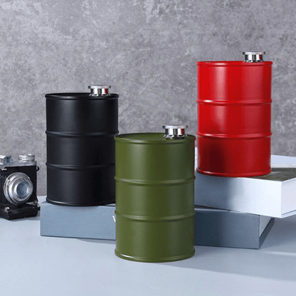 350ml/750ml Oil Drum Anti-rust Leak-proof No Odor Portable Wine Storage🛢Food Grade Camping Whisky Flagon Wine Jug Camping Supplies【liquor is not included】