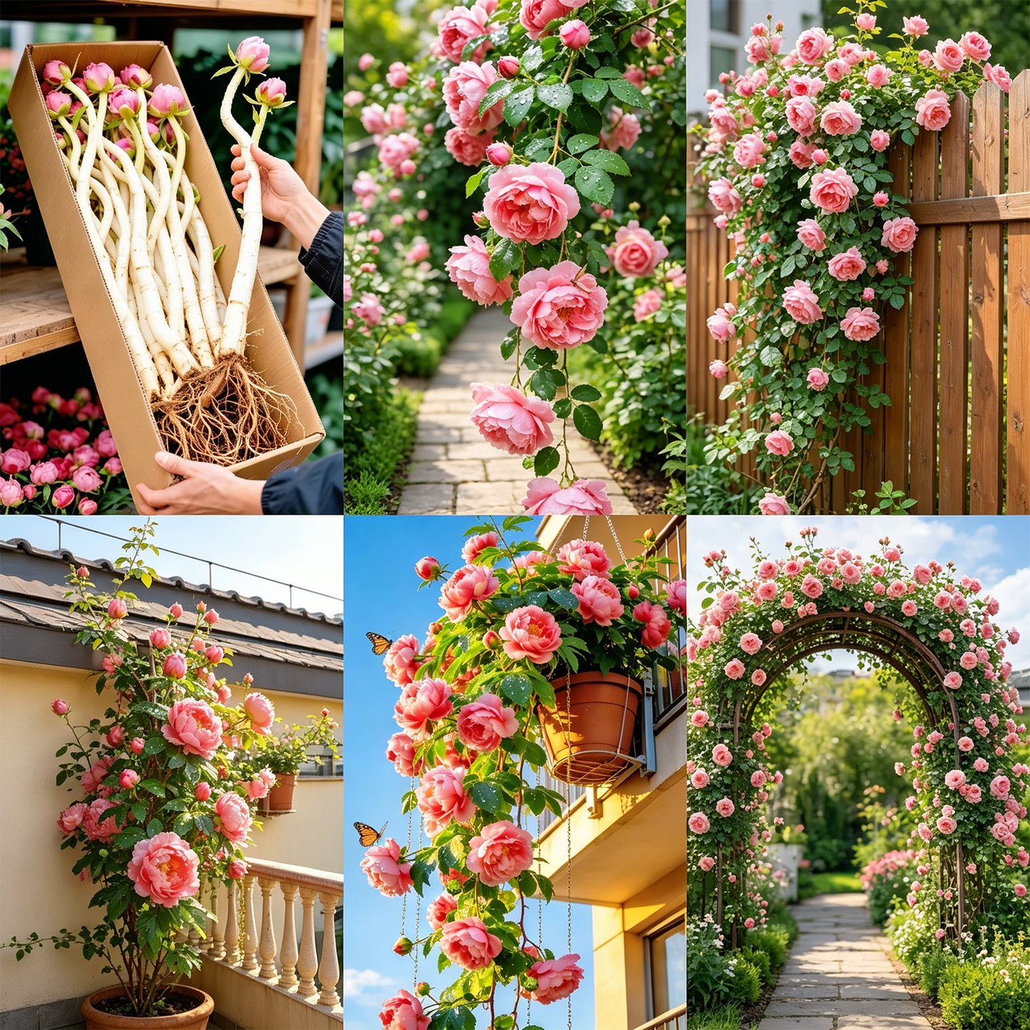 🌈 Premium Climbing Roses Bulbs 🌹 Fast Growing, Easy Care & Highly Fragrant ✨ Perfect for Any Garden