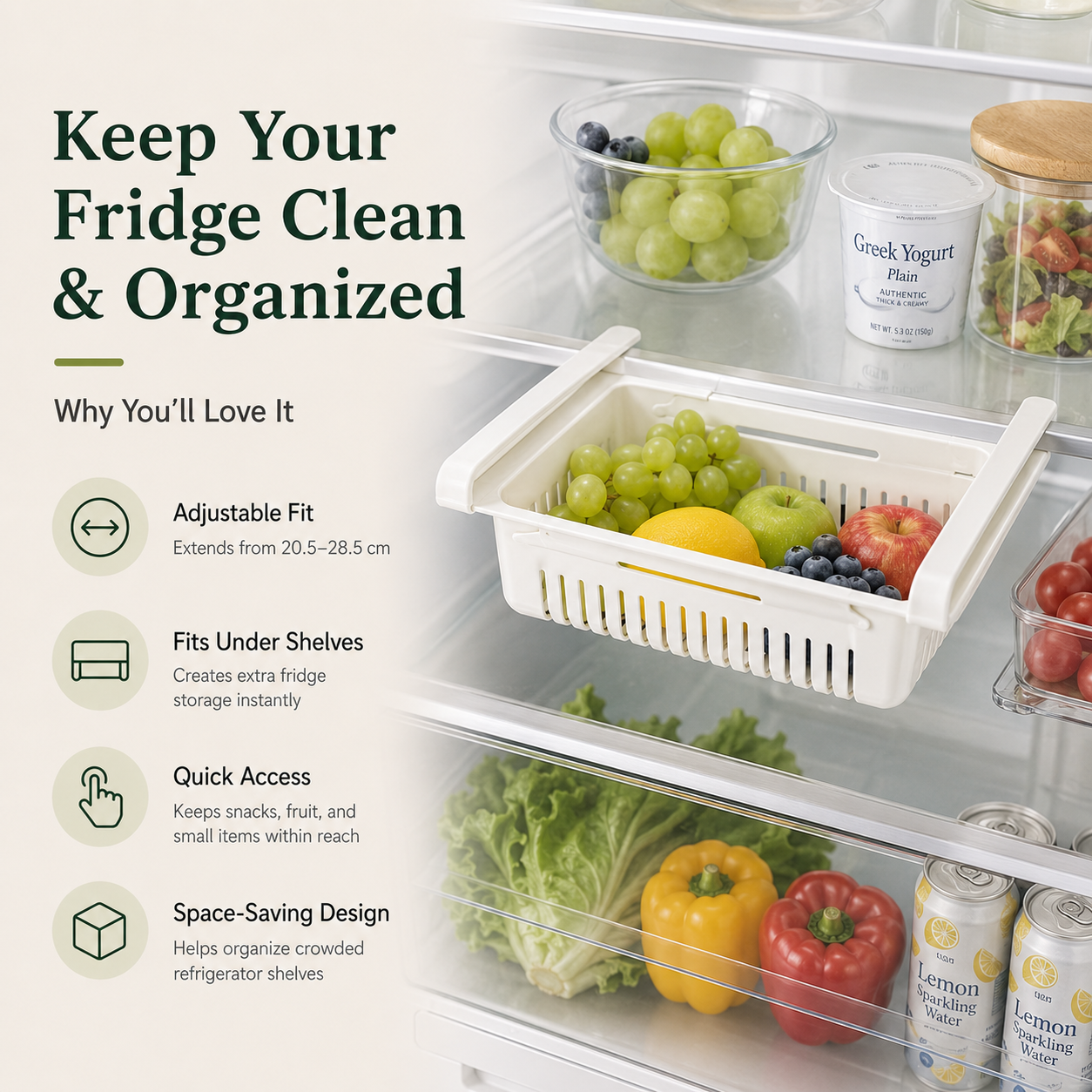 🔥Hot Sale 49% OFF🔥Expandable Refrigerator Storage Container