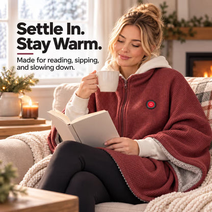 ♨️ 8-Zone Wearable Heated Blanket ❄️ – Cozy Shawl with 3 Heat Levels & USB Power