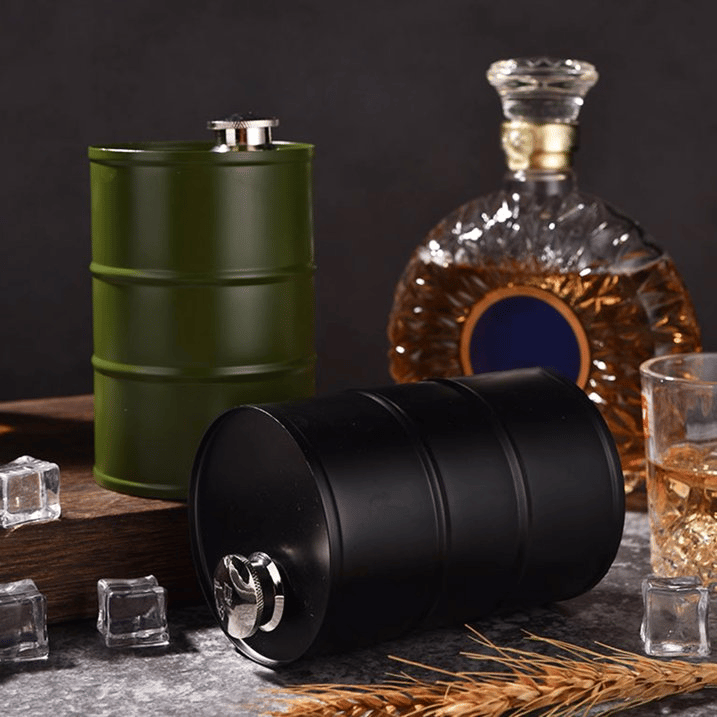 350ml/750ml Oil Drum Anti-rust Leak-proof No Odor Portable Wine Storage🛢Food Grade Camping Whisky Flagon Wine Jug Camping Supplies【liquor is not included】