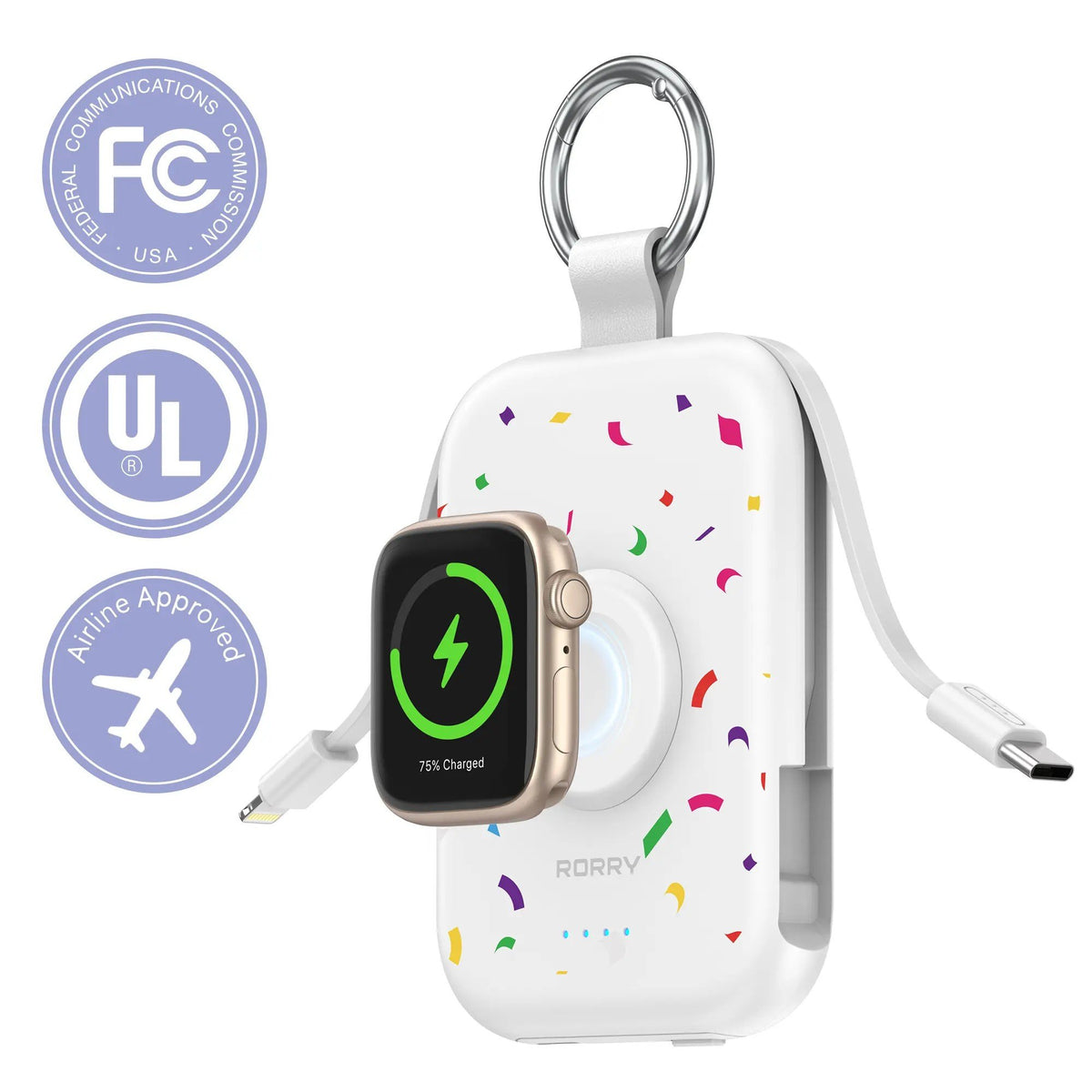 ⚡Hot Sales 49% OFF🔥5000mAh Portable Charger Power Bank with Built-in Cables Travel Keychain Battery Pack