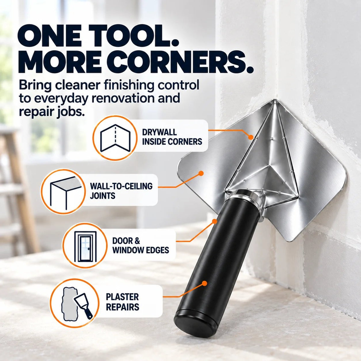 ⏰Limited Stock 60% OFF🔥Drywall Corner Finishing Trowel 🛠️ Create Perfect Inside Corners With Less Rework