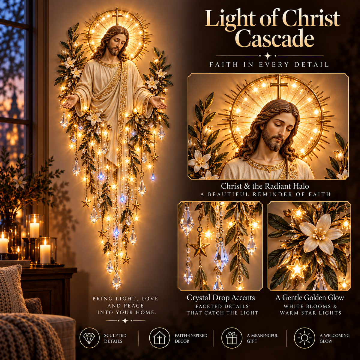 ✨Hot Sale 49% OFF✝️Jesus, Angel & Nativity Lighted Wall Light Décor(🚚Free Shipping)