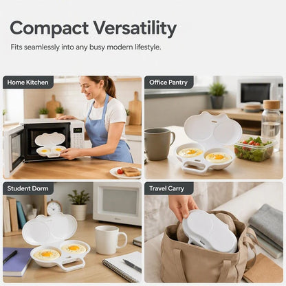 🔥Hot Sale 42%OFF🥳Dual-Cavity Microwave Egg Poacher – Breakfast in Minutes