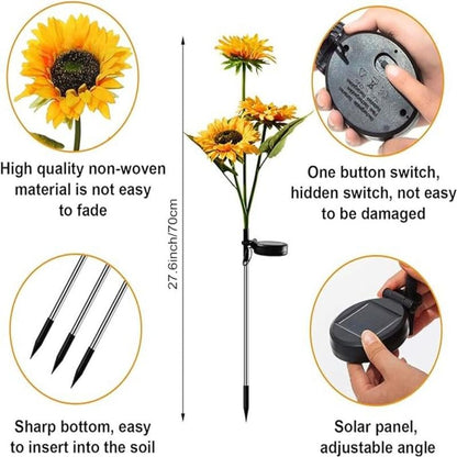 🔥🌻Last Day Sale 50% OFF🌞Solar LED Sunflower Garden Lights-29.6inch/74cm