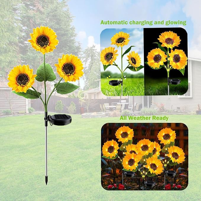 🔥🌻Last Day Sale 50% OFF🌞Solar LED Sunflower Garden Lights-29.6inch/74cm