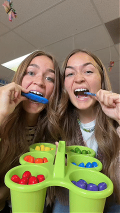 Customer-supplied demonstration media for peanut-shaped crayons