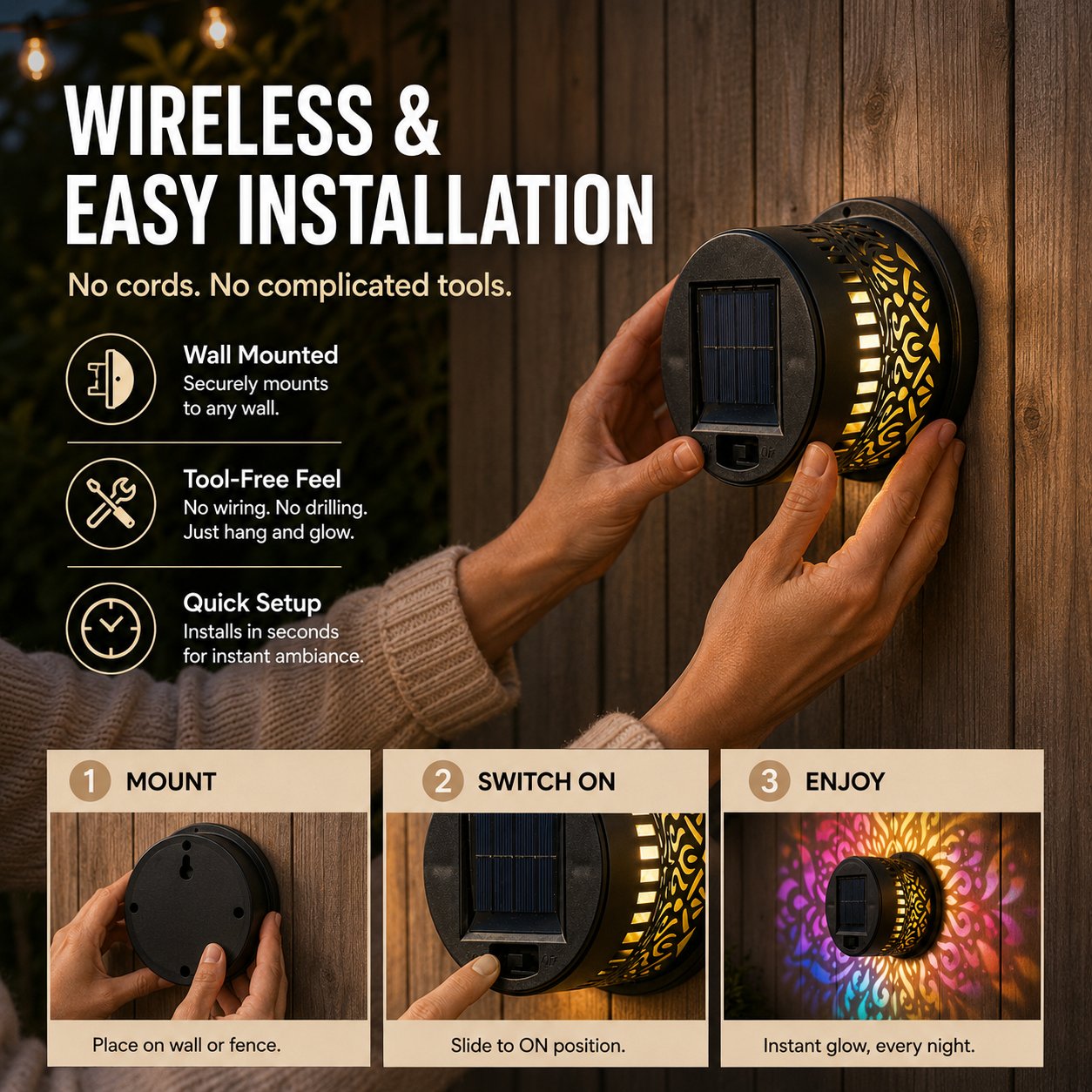 🔥Hot Sale 49% OFF✨Solar Mandala Wall Light